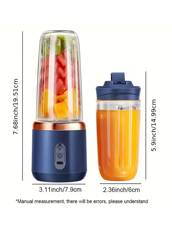 Portable Mini USB Rechargeable Juicer Blender For Smoothies & Shakes